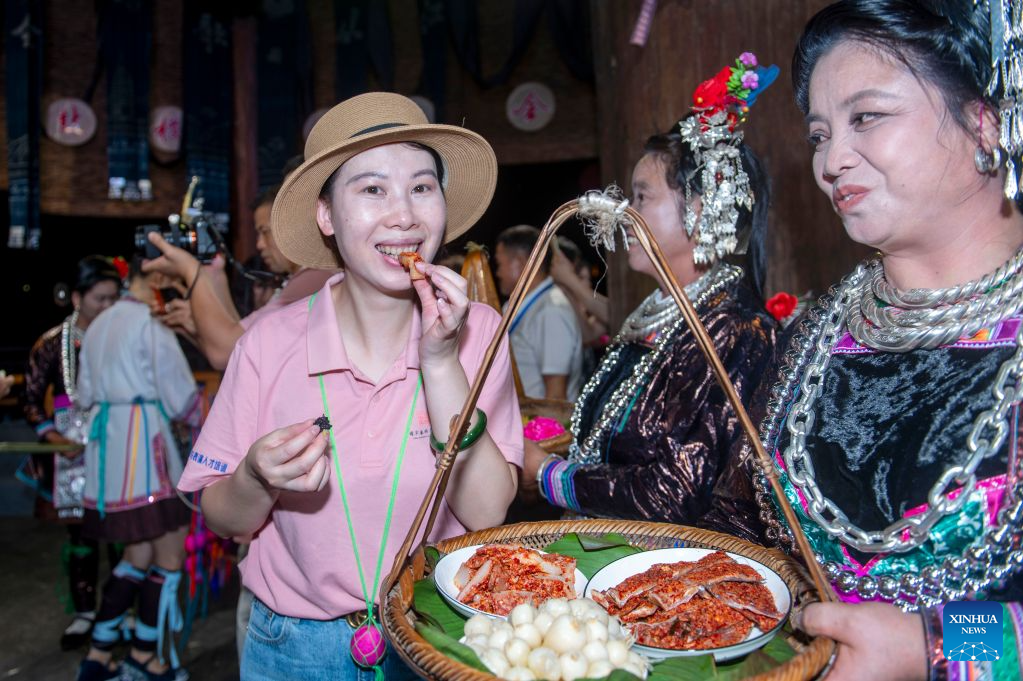 Musical event featuring performing arts of Dong ethnic group held in Guizhou, SW China