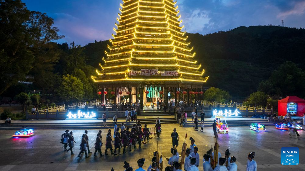 Musical event featuring performing arts of Dong ethnic group held in Guizhou, SW China
