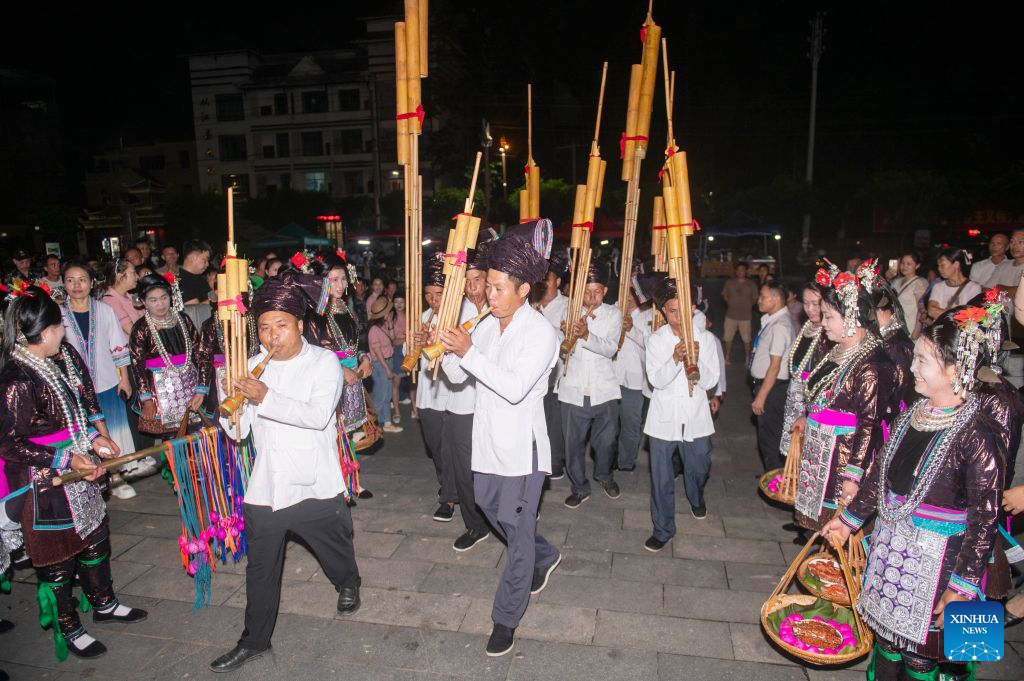 Musical event featuring performing arts of Dong ethnic group held in Guizhou, SW China