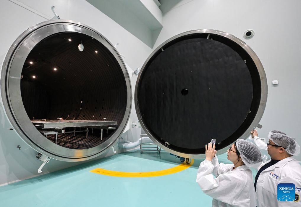Inside satellite manufacturing plant in Wuxi, east China's Jiangsu