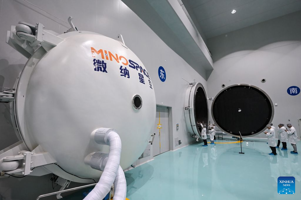Inside satellite manufacturing plant in Wuxi, east China's Jiangsu