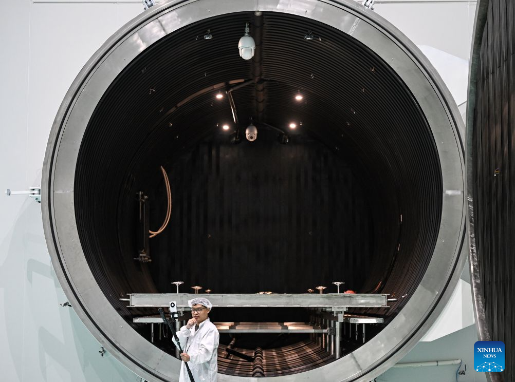Inside satellite manufacturing plant in Wuxi, east China's Jiangsu
