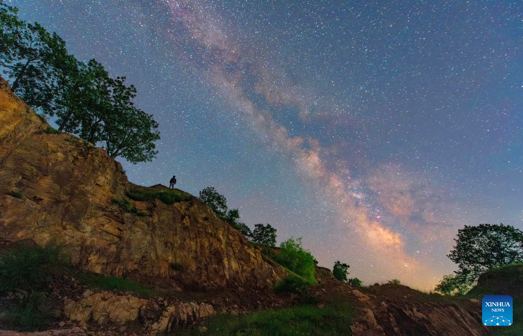 Milky Way sparkles over night sky in NE China's Heilongjiang