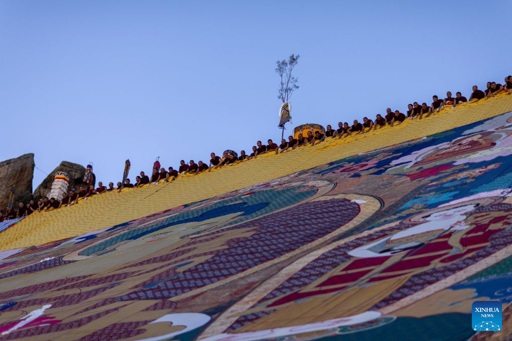 Traditional Shoton Festival celebrated in Lhasa, China's Xizang