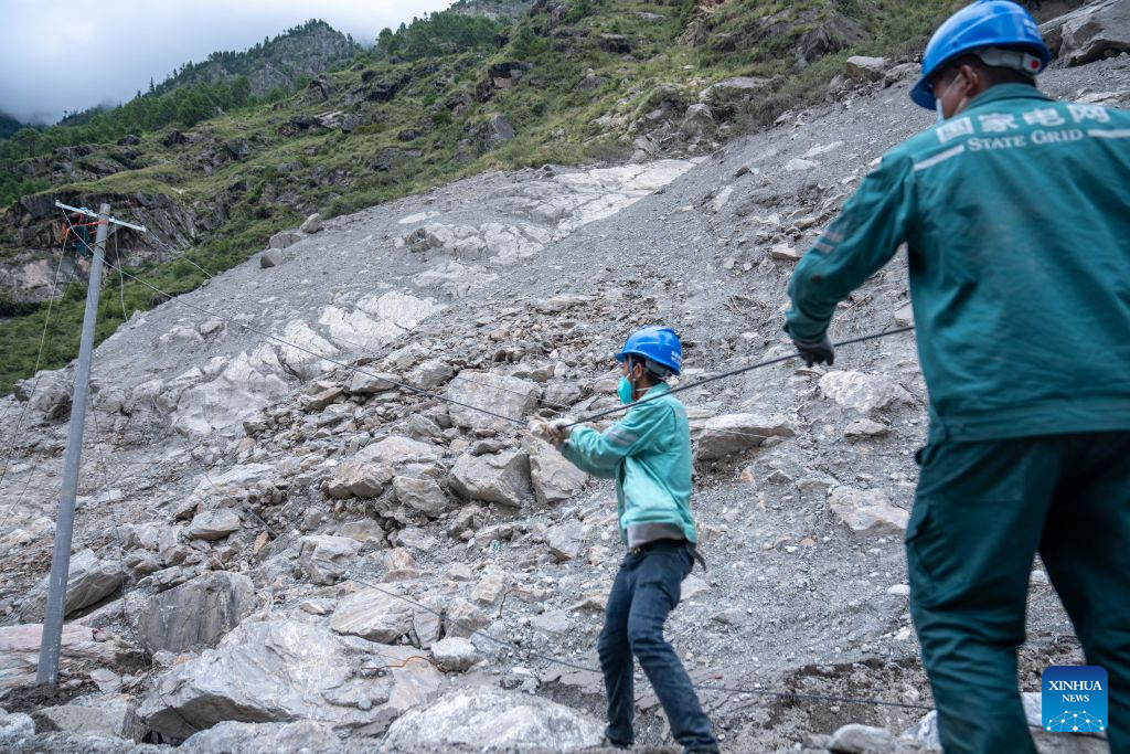 Power restored at mudslide-hit border port in China's Xizang