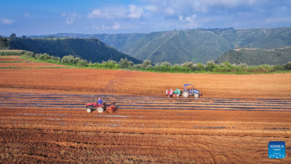 Farmers busy with farm work around White Dew