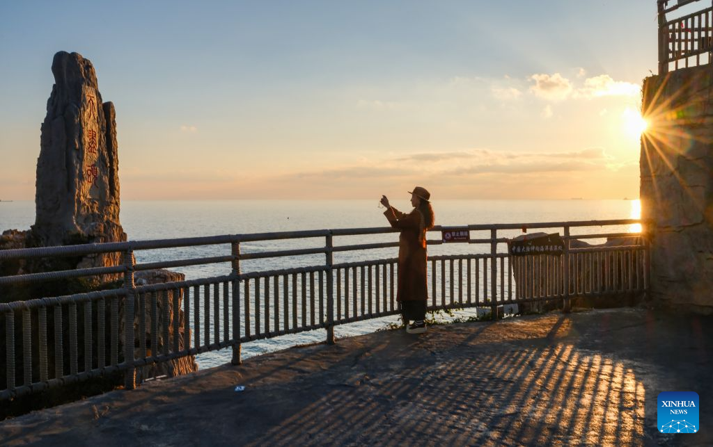Sea views captured at sunrise in Rongcheng, E China