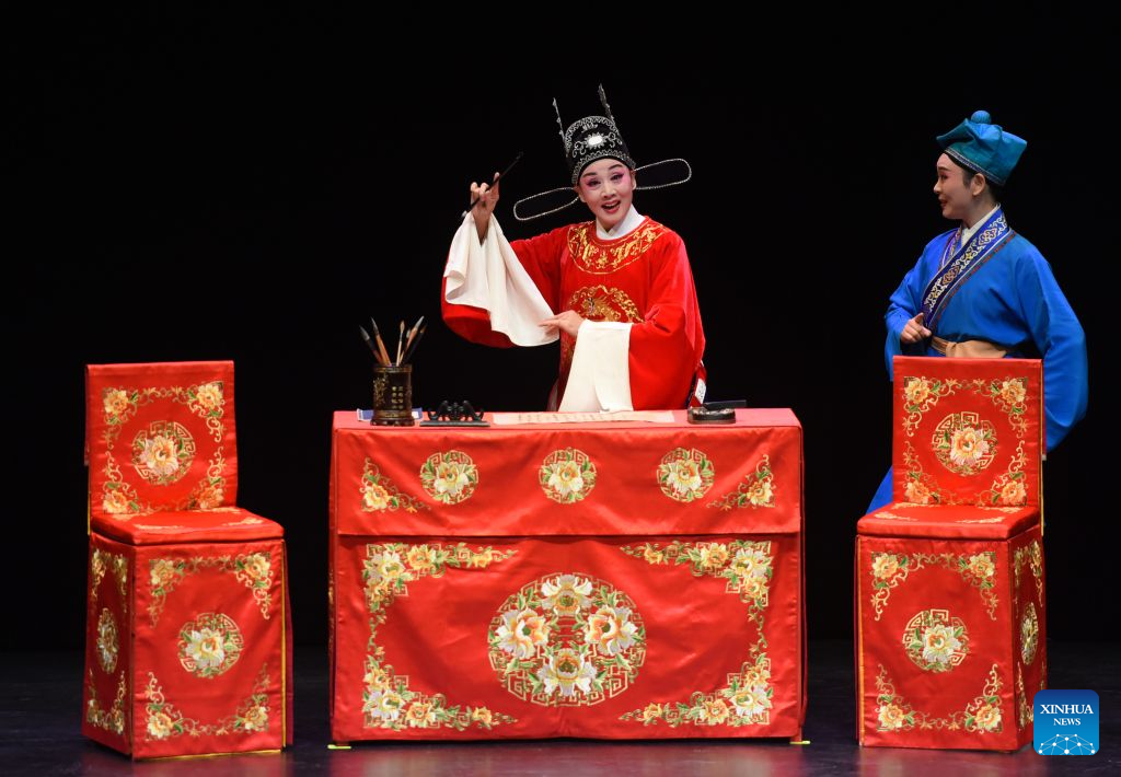 Chinese Huangmei Opera artist Han Zaifen performs in Vienna, Austria