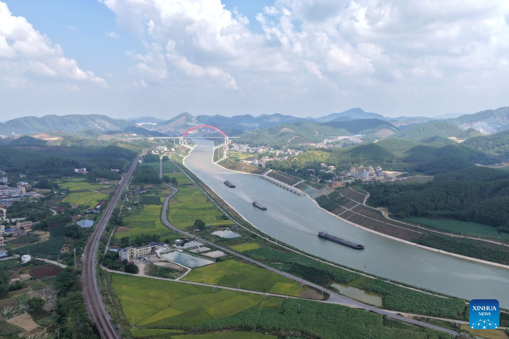 Cargo throughput of Pinglu Canal surpasses 1 mln tonnes in S China's Guangxi