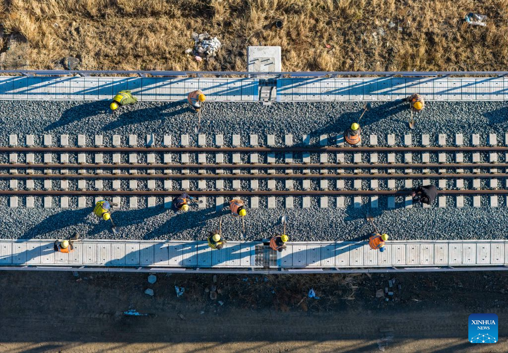 Tongjiang grand bridge completes track laying in China's Heilongjiang
